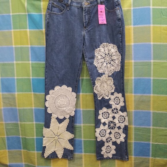 2408 Jeaniemade Upcycled 11/12 Wrangler 100% Cotton Jeans - Picture 1 of 5